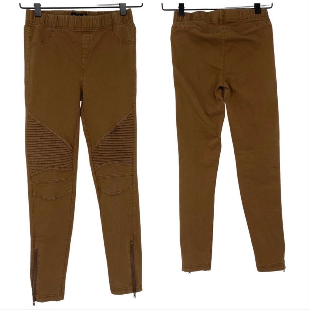Beulah brown zip cuff jeggings